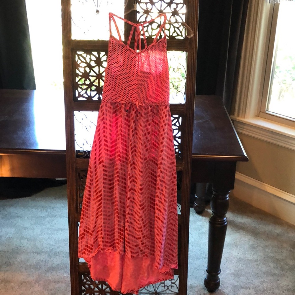 Pink/Navy hi/low maxi dress
